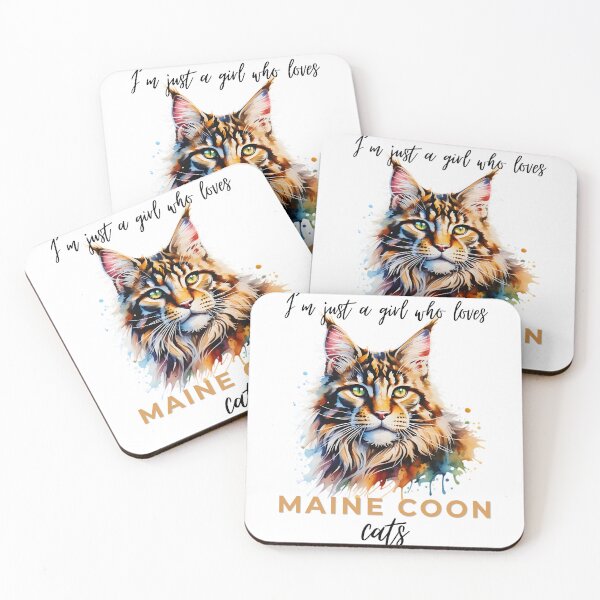 Item preview, I'm Just a Girl Who Loves Maine Coon Cats – Cute Watercolor Maine Coon Cat Lover Aesthetic Design designed and sold by ArcticFoxStudio.