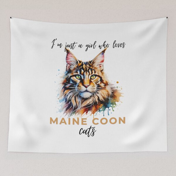 Item preview, I'm Just a Girl Who Loves Maine Coon Cats – Cute Watercolor Maine Coon Cat Lover Aesthetic Design designed and sold by ArcticFoxStudio.