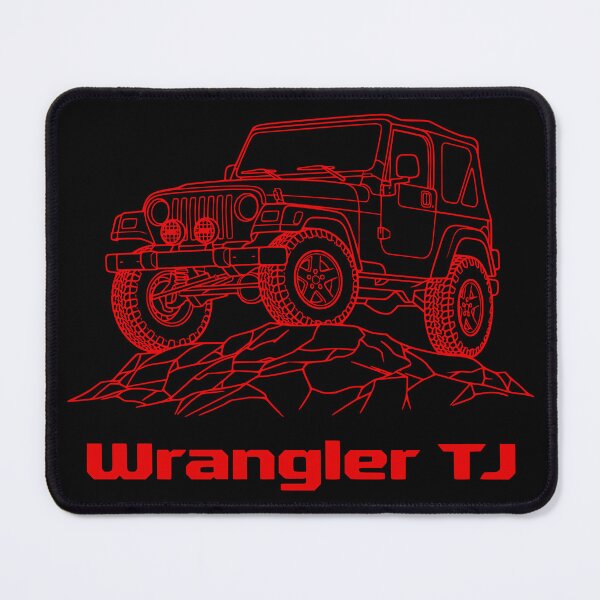 Item preview, Wrangler TJ Soft Top Rock Crawler Minimalist Line Art Red designed and sold by Off-Road-Zone.