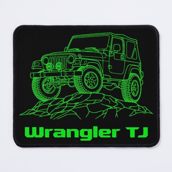 Item preview, Wrangler TJ Soft Top Rock Crawler Minimalist Line Art Green designed and sold by Off-Road-Zone.