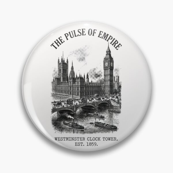 Item preview, The Pulse of Empire - London Westminster Clock Tower - Est. 1859 Historical Print designed and sold by VintageTrailCo.