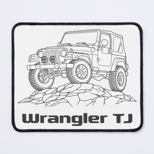 Item preview, Wrangler TJ Soft Top Rock Crawler Minimalist Line Art Black designed and sold by Off-Road-Zone.