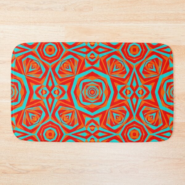 Item preview, Vibrant Geometric Star Shapes in Red,Orange & Teal designed and sold by RidaSalArt.