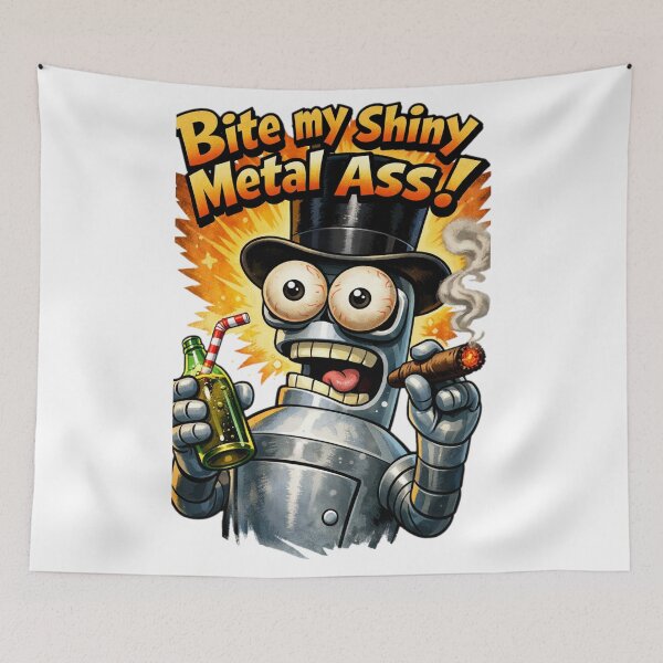 Item preview, Rude Robot With Cigar And Drink designed and sold by Shirtaholism.