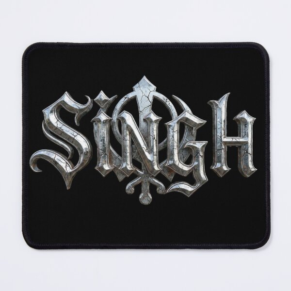 Item preview,  Singh Logo – Dark Medieval Punjabi Name Art | Metallic Vintage Typography designed and sold by SinghMerchUniverse.