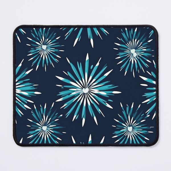 Item preview, Teal Atomic Starburst Pattern on Navy | Mid Century Modern Fireworks Abstract Design designed and sold by CraftedHome.