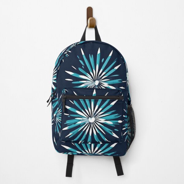 Item preview, Teal Atomic Starburst Pattern on Navy | Mid Century Modern Fireworks Abstract Design designed and sold by CraftedHome.