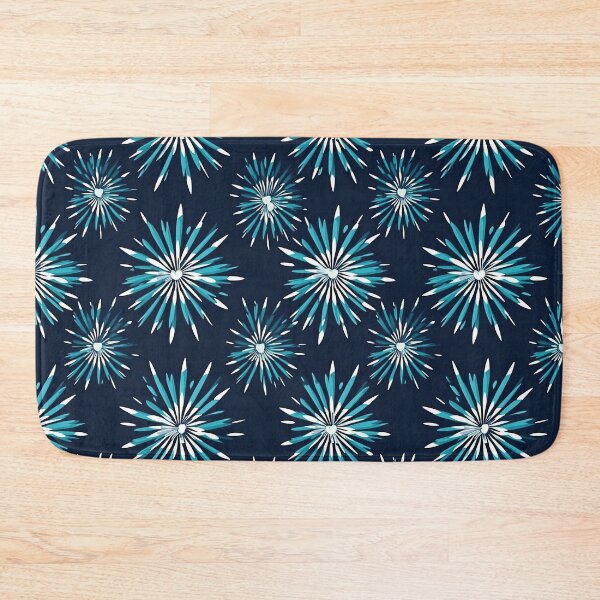Item preview, Teal Atomic Starburst Pattern on Navy | Mid Century Modern Fireworks Abstract Design designed and sold by CraftedHome.