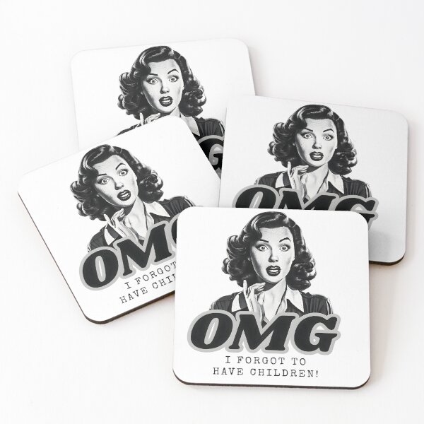 Item preview, Vintage Shocked Woman OMG I Forgot To Have Children Illustration designed and sold by HeldInSilence.