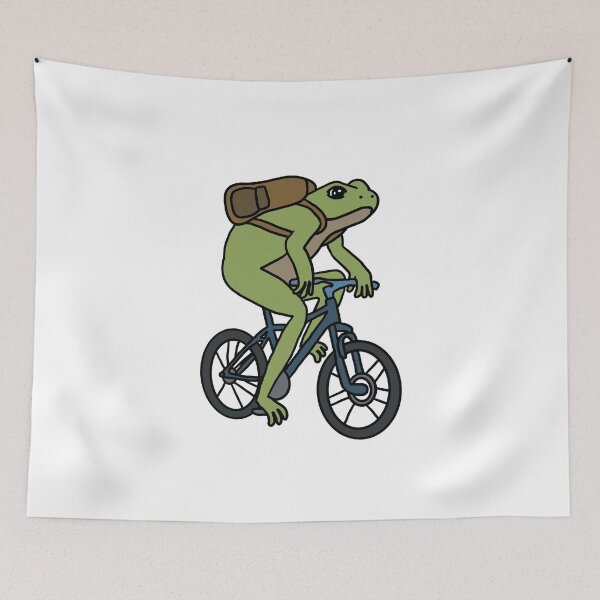 Item preview, Frog Riding a Bike designed and sold by ViolaMangoes.