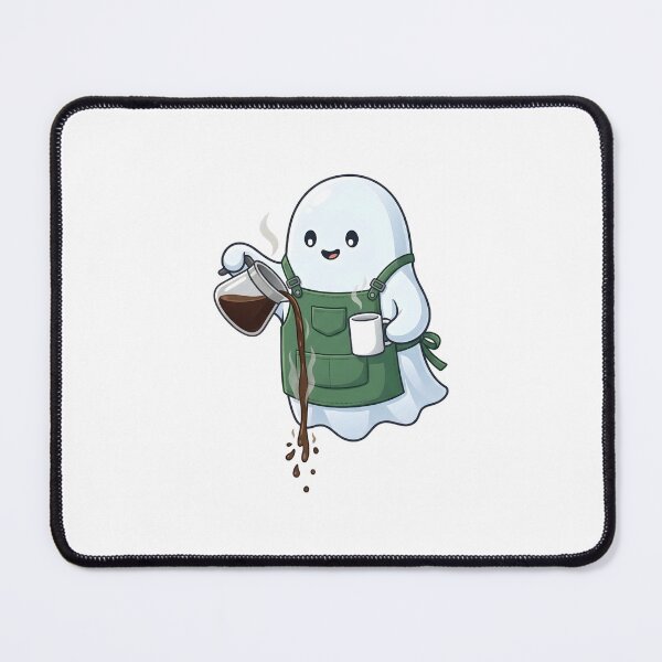 Item preview, Cute Ghost Barista Pouring Coffee Fall Through Illustration designed and sold by Kvarny.