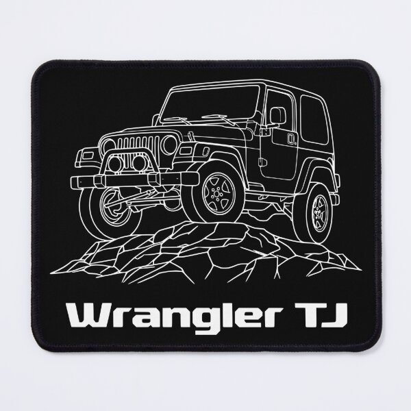 Item preview, Wrangler TJ Hard Top Rock Crawler Minimalist Line Art White designed and sold by Off-Road-Zone.