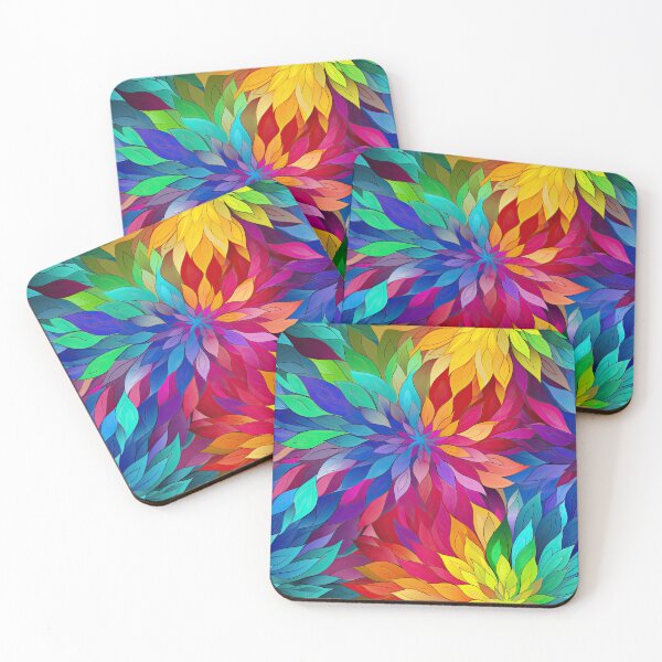 Item preview, Rainbow Floral Burst Abstract | Vibrant Colorful Kaleidoscope Petal Design designed and sold by CraftedHome.