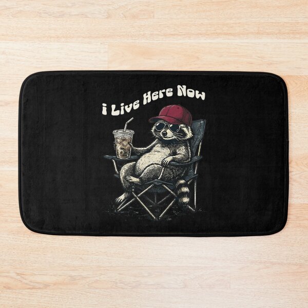 Item preview, I Live Here Now Baseball Raccoon Funny Iced Coffee Meme designed and sold by UniTeeCo.