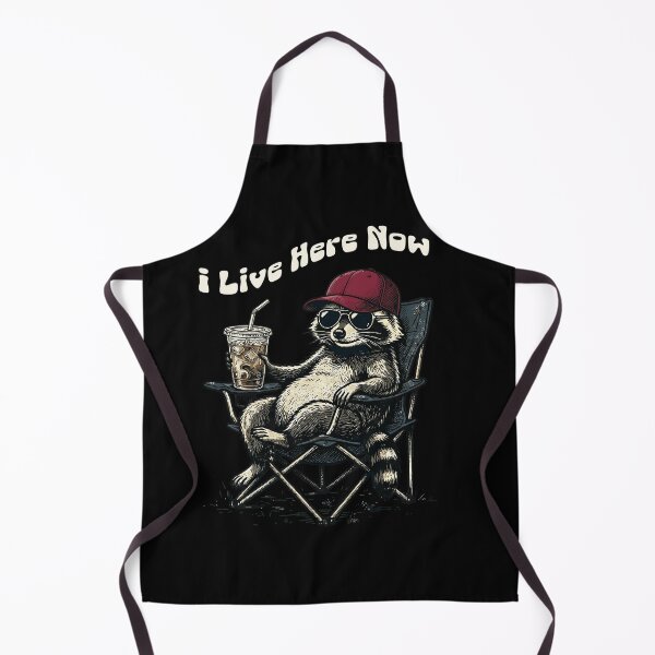 Item preview, I Live Here Now Baseball Raccoon Funny Iced Coffee Meme designed and sold by UniTeeCo.