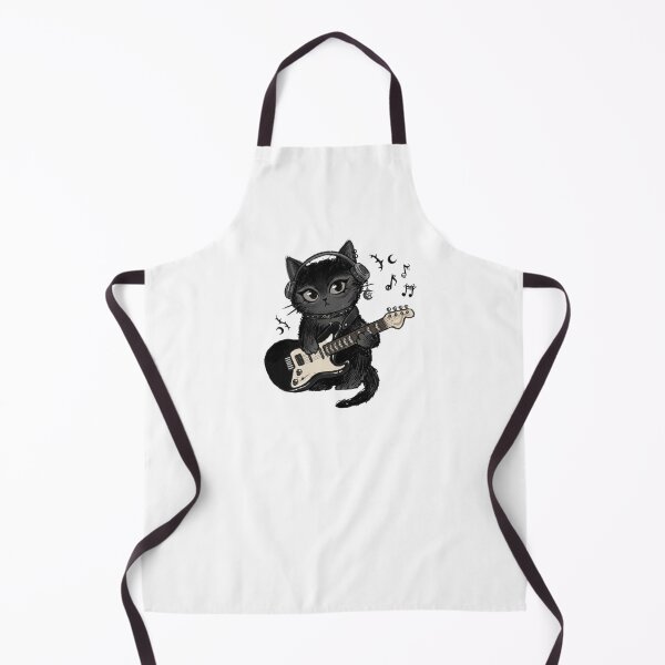 Item preview, emo black cat playing guitar designed and sold by ogduckboy.