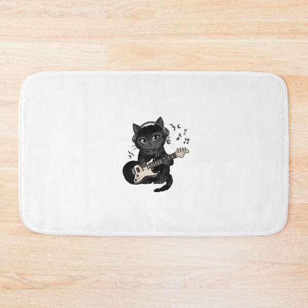 Item preview, emo black cat playing guitar  designed and sold by ogduckboy.