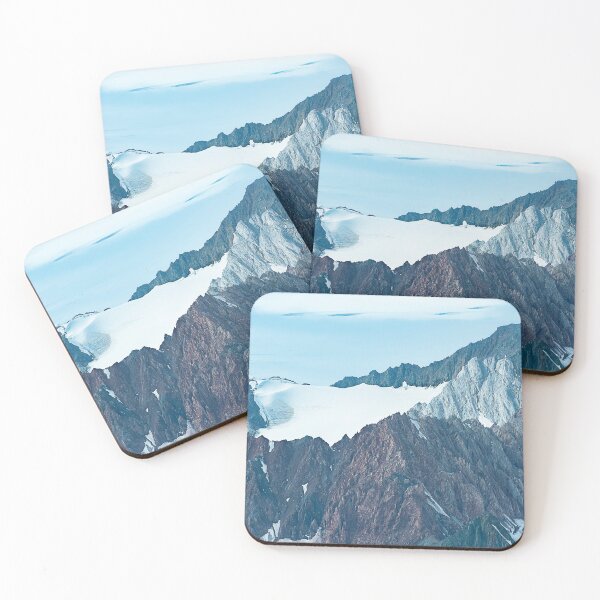 Item preview, Glacier amidst rough colorful crags with background sky designed and sold by lisavonbiela.