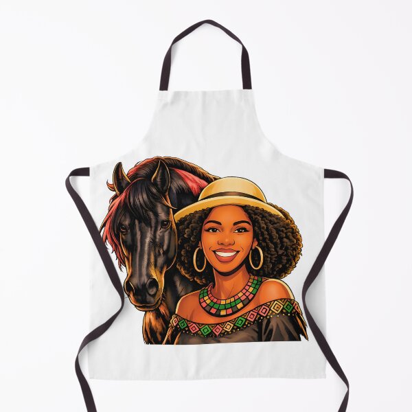 Item preview, Afro Woman and Black Horse Art, African Pride Illustration, Afrocentric Beauty, Cultural Heritage Design designed and sold by ArtSpark Studio.