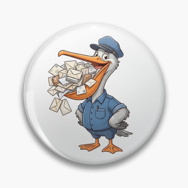 Item preview, Whimsical Pelican Postman Delivering a Beak Full of Letters designed and sold by Kvarny.
