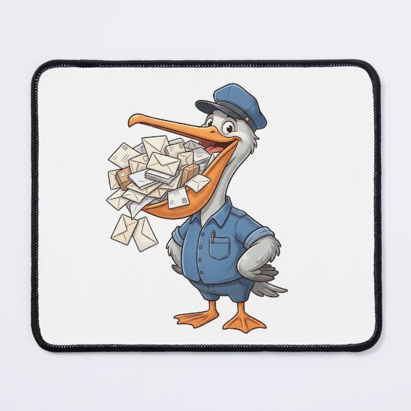 Item preview, Whimsical Pelican Postman Delivering a Beak Full of Letters designed and sold by Kvarny.