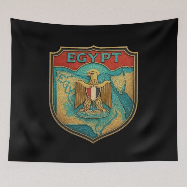 Item preview, Flag of Egypt – Egyptian Flag, Eagle of Saladin, Red White Black National Symbol designed and sold by Typologystudios.