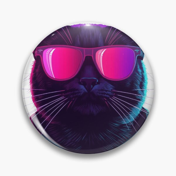 Item preview, Bisexual Lighting Cyberpunk Cat Neon Vaporwave 80s designed and sold by Retro Mood Co.