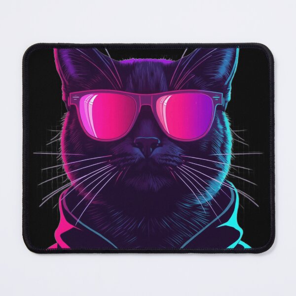 Item preview, Bisexual Lighting Cyberpunk Cat Neon Vaporwave 80s designed and sold by Retro Mood Co.