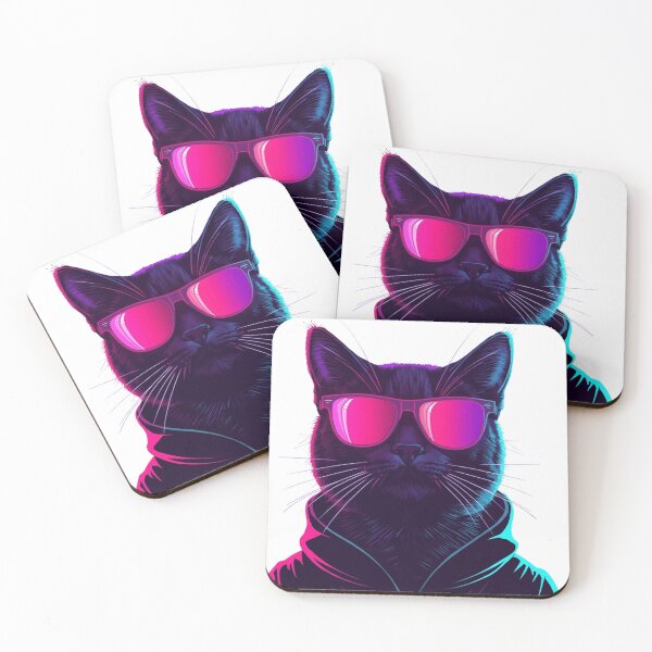 Item preview, Bisexual Lighting Cyberpunk Cat Neon Vaporwave 80s designed and sold by Retro Mood Co.