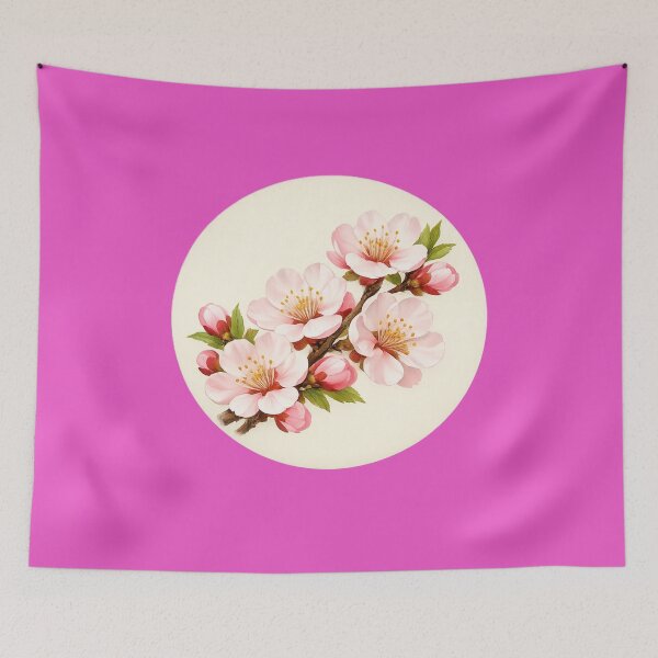 Item preview, Apricot Blossom Promise – Spring Renewal Botanical Circle Design designed and sold by TheJoyfulPen.