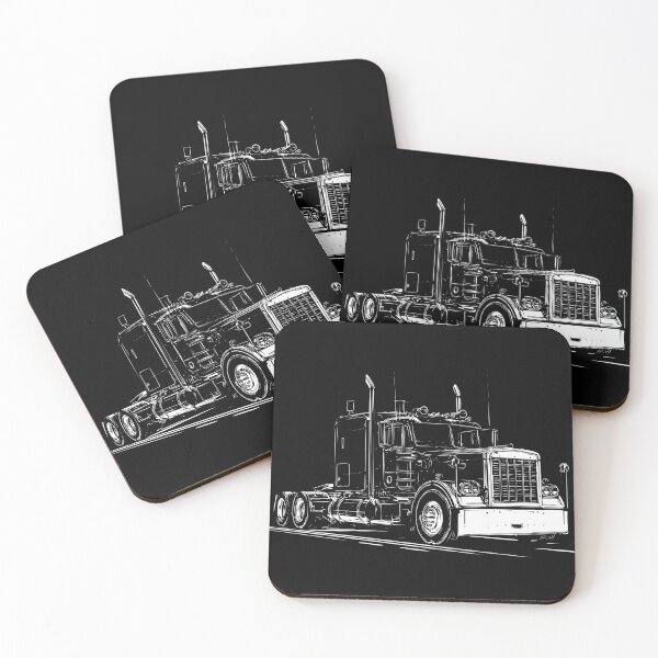 Item preview, Black White Semi Truck, American Trucker designed and sold by PandaKunst.