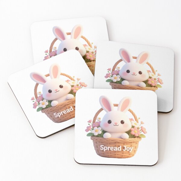 Item preview, Spread Joy Bunny in Easter Basket - Cute Kawaii Floral Animal Illustration designed and sold by RohiMade.