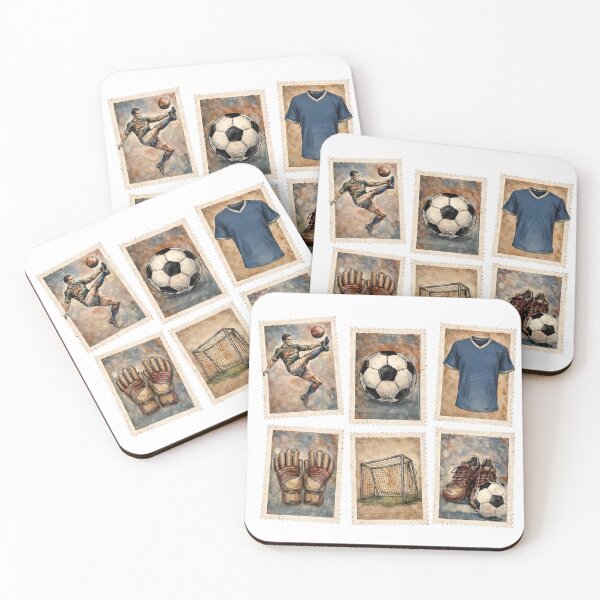 Item preview, Vintage Soccer Stamps Football Collection designed and sold by HandicraftArt.