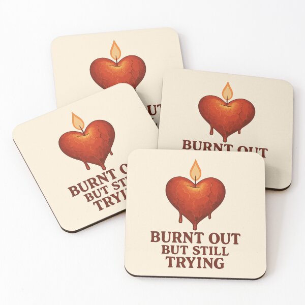Item preview, Burnt Out But Still Trying Heart Candle Mental Health Gift designed and sold by Dantin.