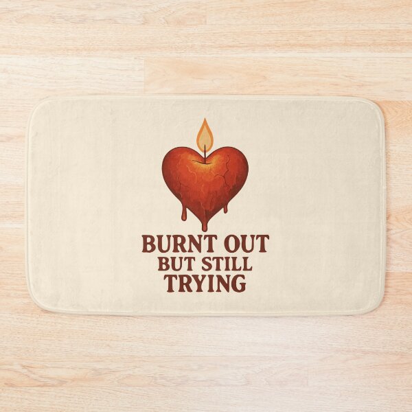 Item preview, Burnt Out But Still Trying Heart Candle Mental Health Gift designed and sold by Dantin.