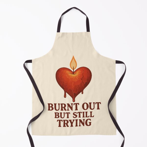 Item preview, Burnt Out But Still Trying Heart Candle Mental Health Gift designed and sold by Dantin.