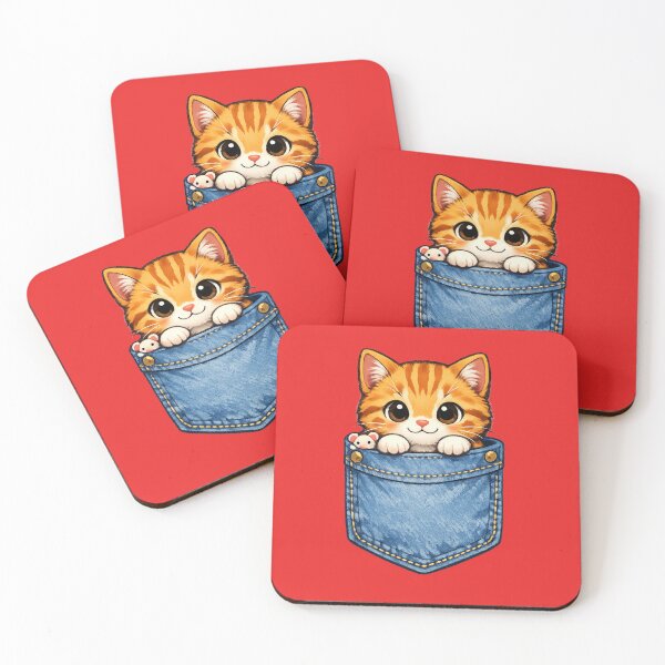 Item preview, Cute Pocket Cat Kitten in Jeans Pocket Kawaii Cat Design designed and sold by jerskie_12tribes.