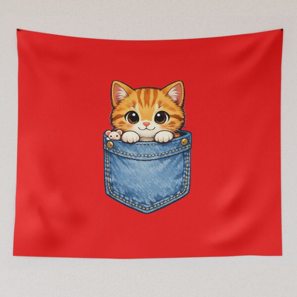 Item preview, Cute Pocket Cat Kitten in Jeans Pocket Kawaii Cat Design designed and sold by jerskie_12tribes.