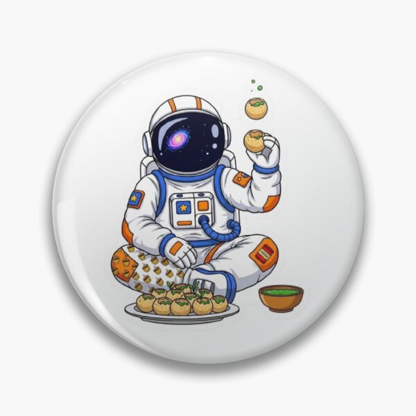 Item preview, Funny Astronaut Eating Pani Puri Sticker designed and sold by Mojbin.