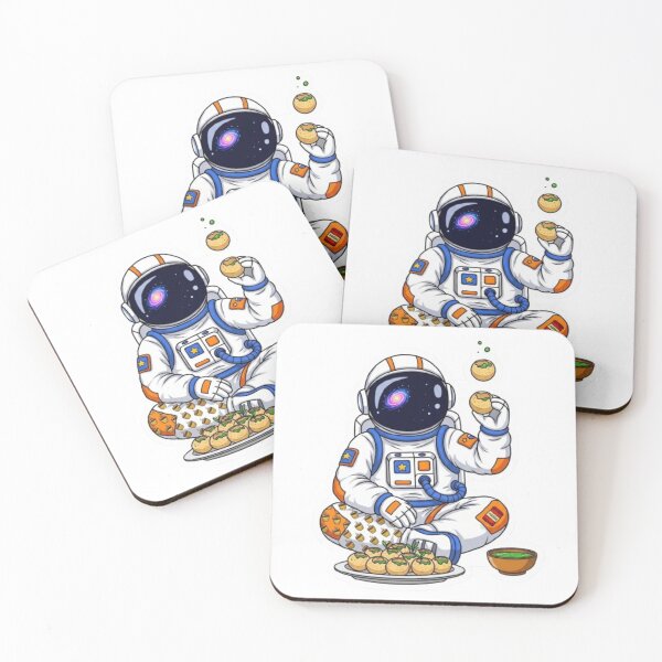 Item preview, Funny Astronaut Eating Pani Puri Sticker designed and sold by Mojbin.
