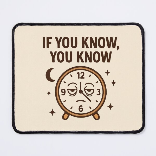 Item preview, If You Know You Know Night Shift Tired Alarm Clock Gift Design designed and sold by Dantin.