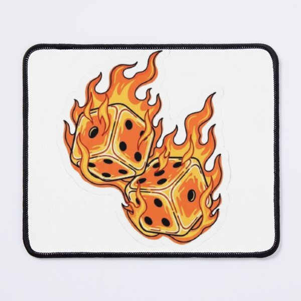 Item preview, Flaming Dice Sticker – Lucky Fire Gaming Design designed and sold by Mojbin.