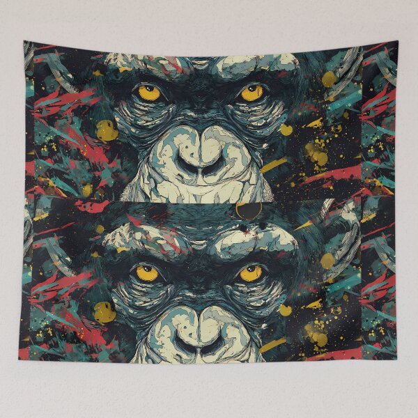 Item preview, Monkey Jungle Illustration Aesthetic Landscapes Paint Oil designed and sold by ART ATTACK ZONE.