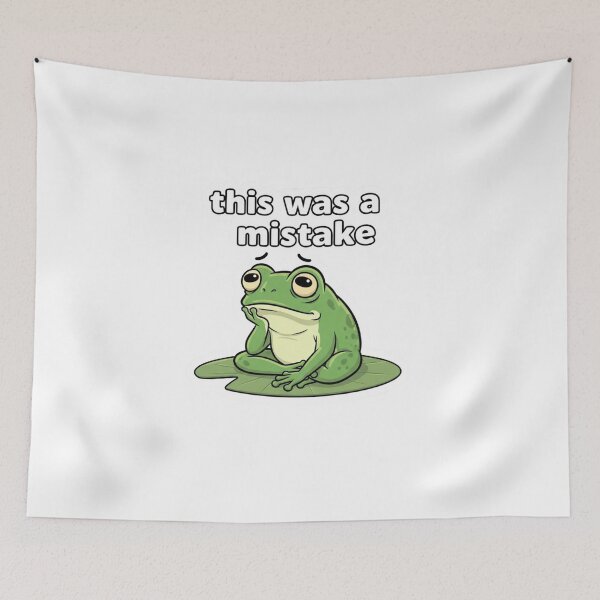 Item preview, This Was A Mistake Frog Sticker – Funny Relatable Meme Cute Frog designed and sold by MongOficial.