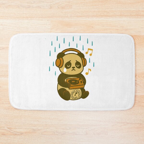 Item preview, Sad Panda Listening to Music – Emotional Character Art designed and sold by Joyfulfabric.