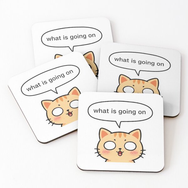 Item preview, What Is Going On Cat Sticker – Funny Confused Meme Cute Cat designed and sold by MongOficial.