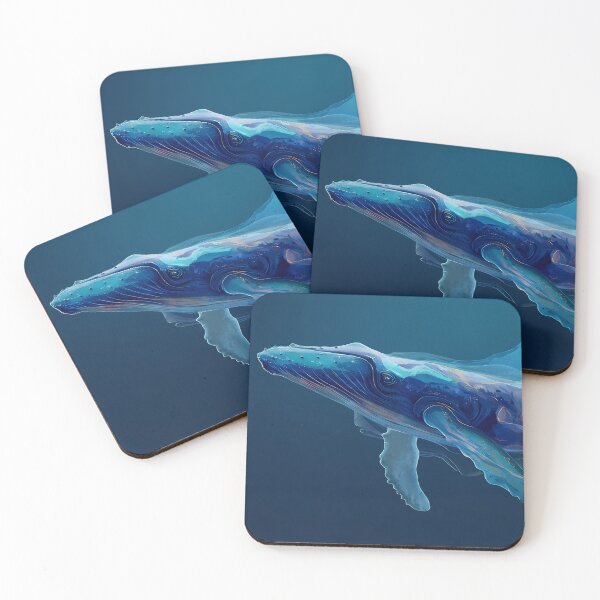 Item preview, Whale Blues Illustration Aesthetic Landscapes Paint Oil designed and sold by ART ATTACK ZONE.