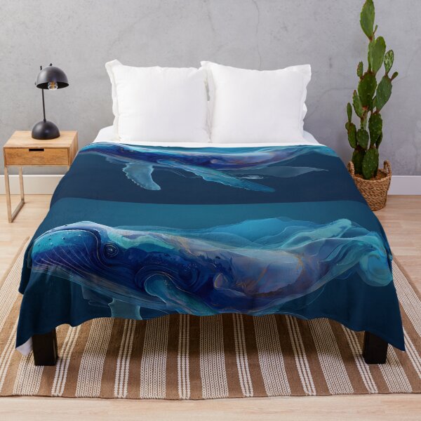 Item preview, Whale Blues Illustration Aesthetic Landscapes Paint Oil designed and sold by ART ATTACK ZONE.