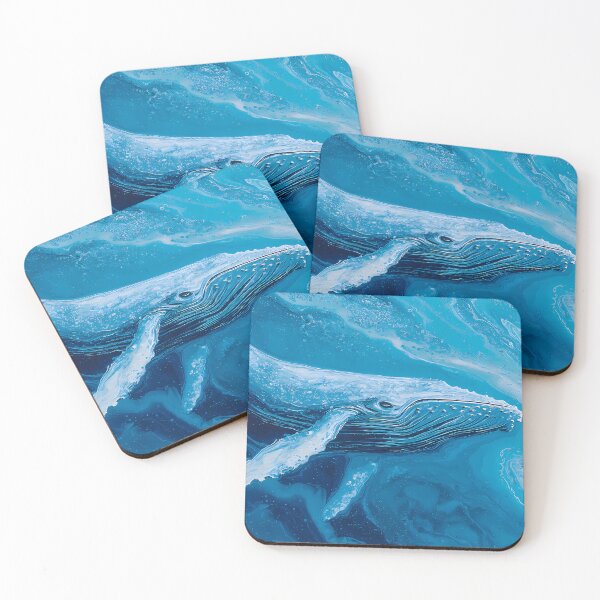 Item preview, Whale Light Blues Illustration Aesthetic Landscapes Paint Oil designed and sold by ART ATTACK ZONE.
