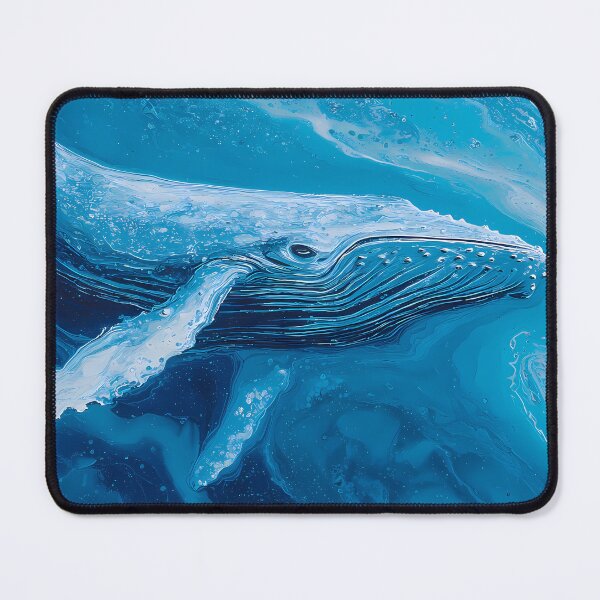 Item preview, Whale Light Blues Illustration Aesthetic Landscapes Paint Oil designed and sold by ART ATTACK ZONE.